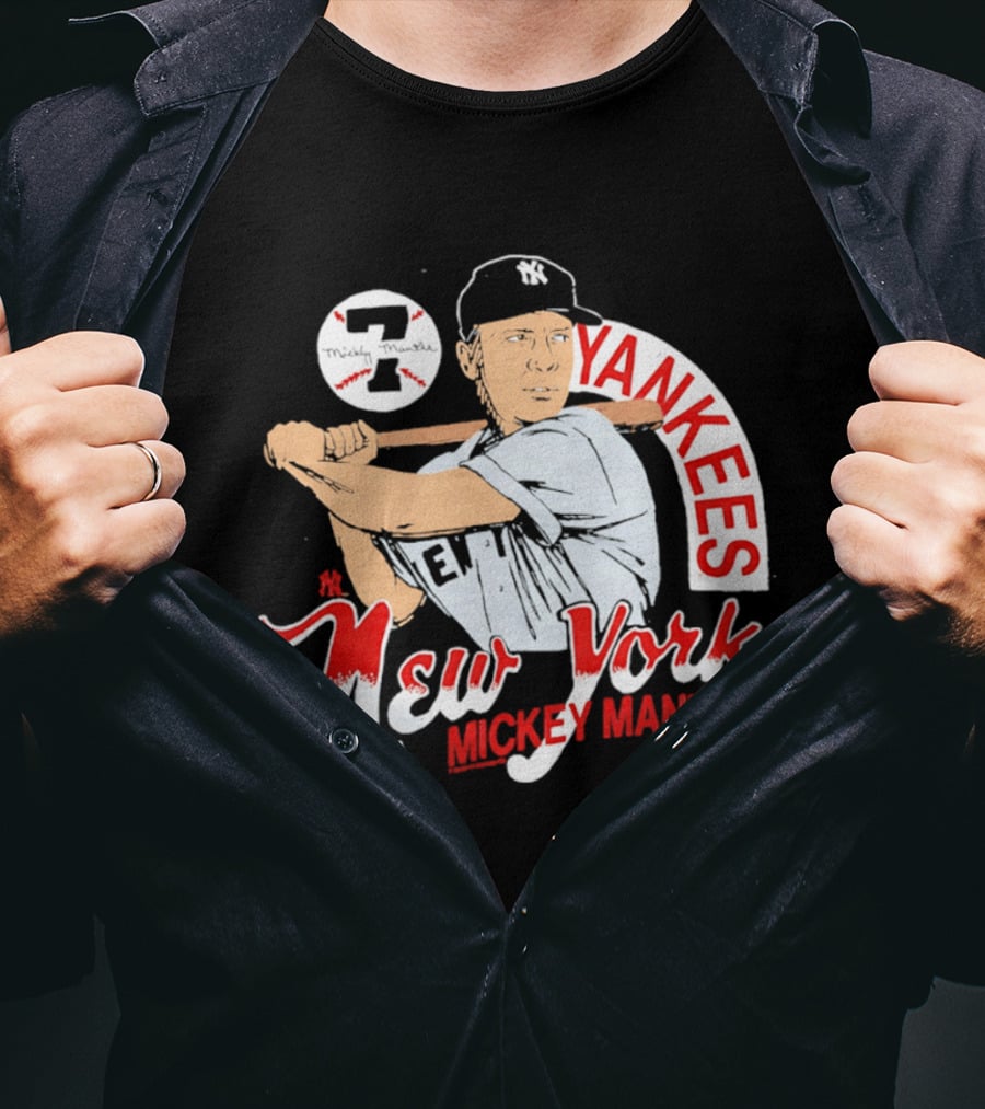 New York Yankees 7 Mickey Mantle Player T-Shirt