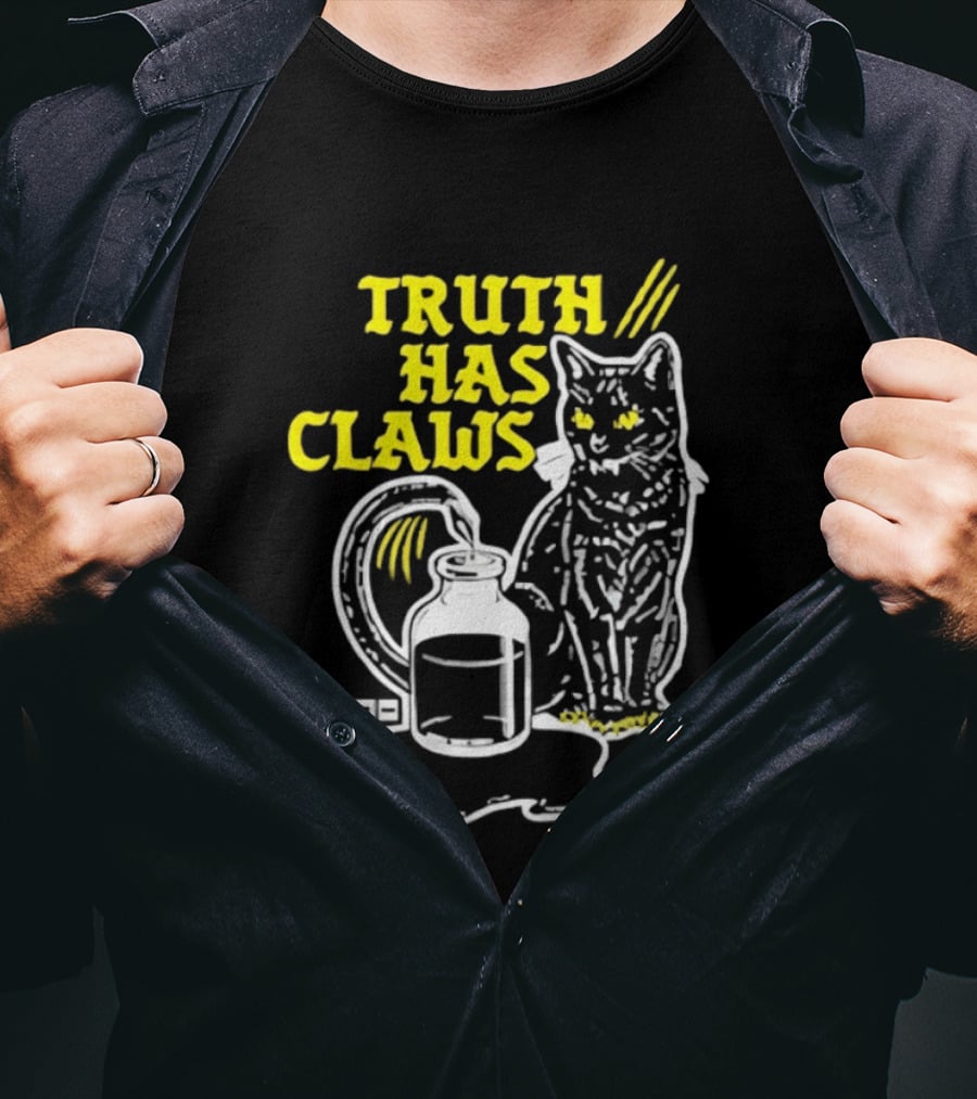 Truth Has Claws Cat Spilled Milk T-Shirt