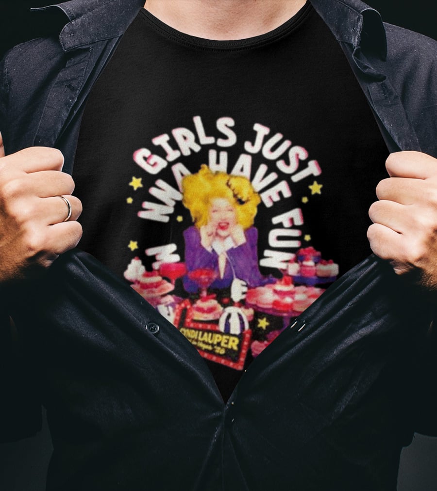 Cyndi Lauper Girls Just Wanna Have Fun Sweets Cupcake Party T-Shirt
