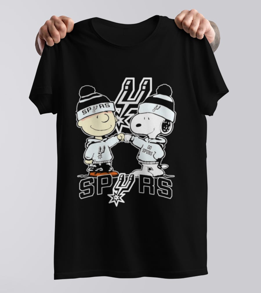 Peanuts Charlie Brown Snoopy San Antonio Spurs Fist Bump Spurs T-Shirt