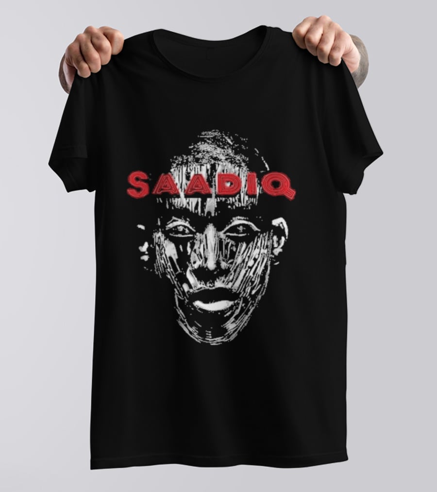 Raphael Saadiq Saadiq Textured Artistic Face Red T-Shirt