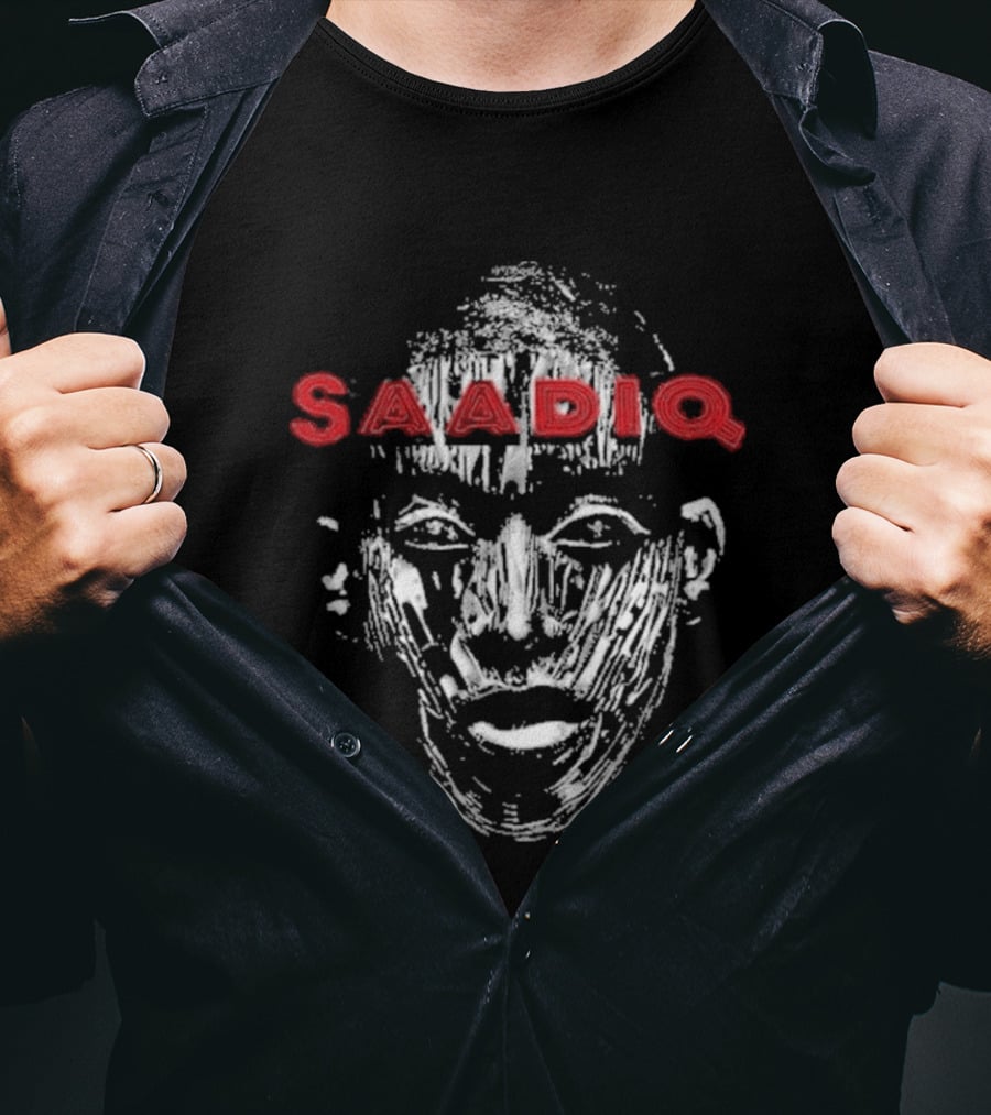 Raphael Saadiq Saadiq Textured Artistic Face Red T-Shirt