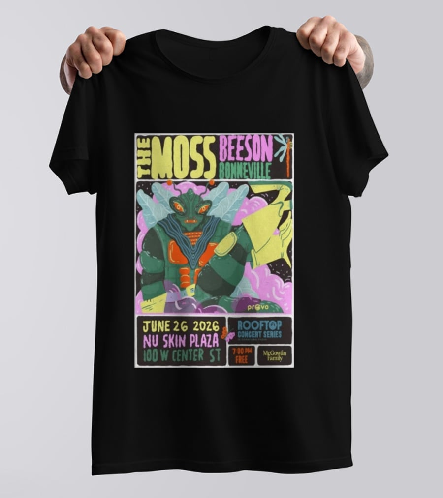 The Moss Beeson Bonneville Nu Skin Plaza Provo Rooftop Concert Series June 26 2026 T-Shirt
