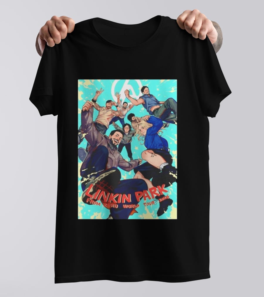 Linkin Park From Zero World Tour 2025 Anime Style Group T-Shirt
