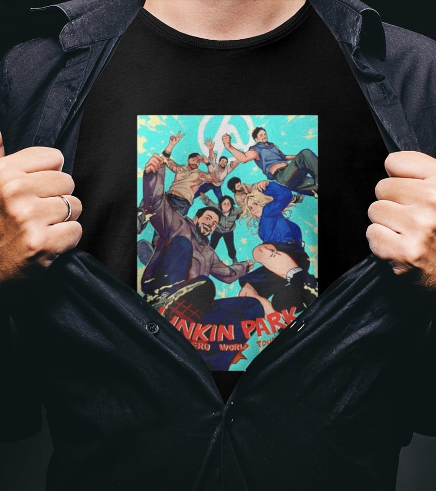 Linkin Park From Zero World Tour 2025 Anime Style Group T-Shirt