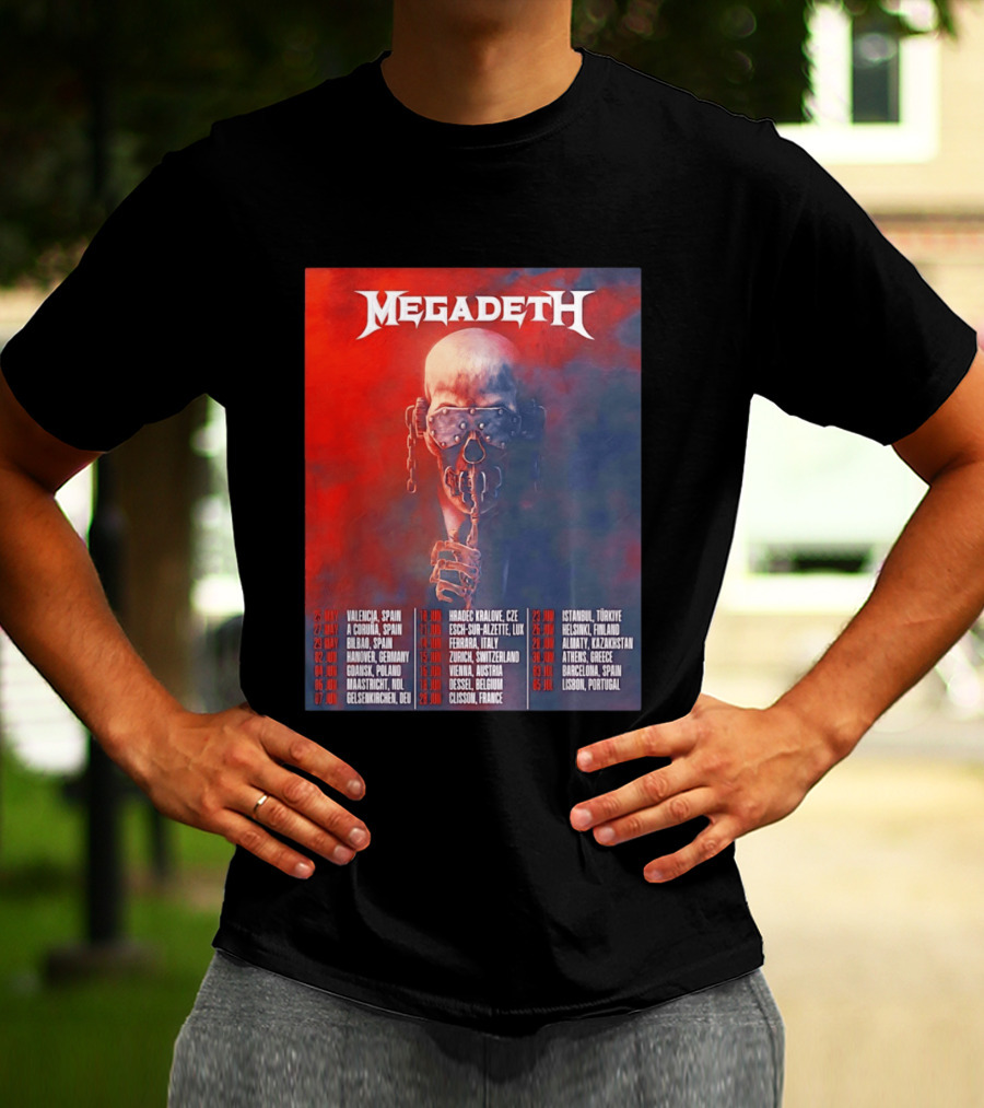 Megadeth 2026 Farewell Tour Europe Dates And Venues T-Shirt