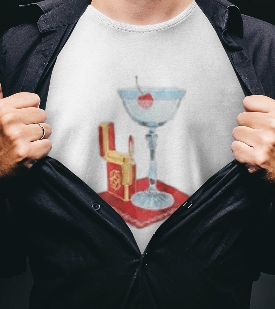 Adrien Rabiot Drole De Monsieur Martini Cocktail With Lighter T-Shirt