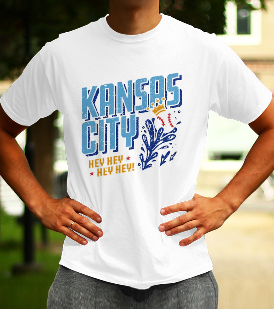 Kansas City Royals Hey Hey Hey Major League Baseball Kauffman Stadium T-Shirt