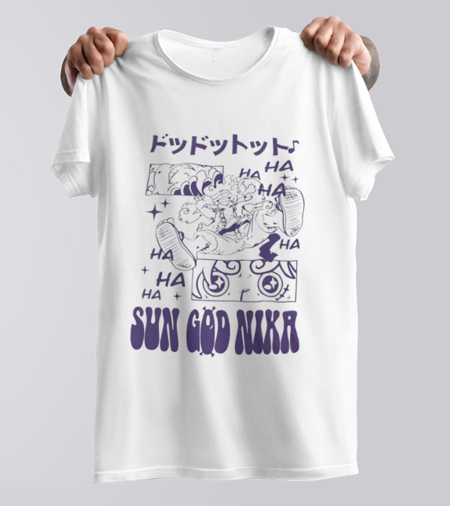 Monkey D Luffy Sun God Nika Laugh One Piece Joyful Image T-Shirt
