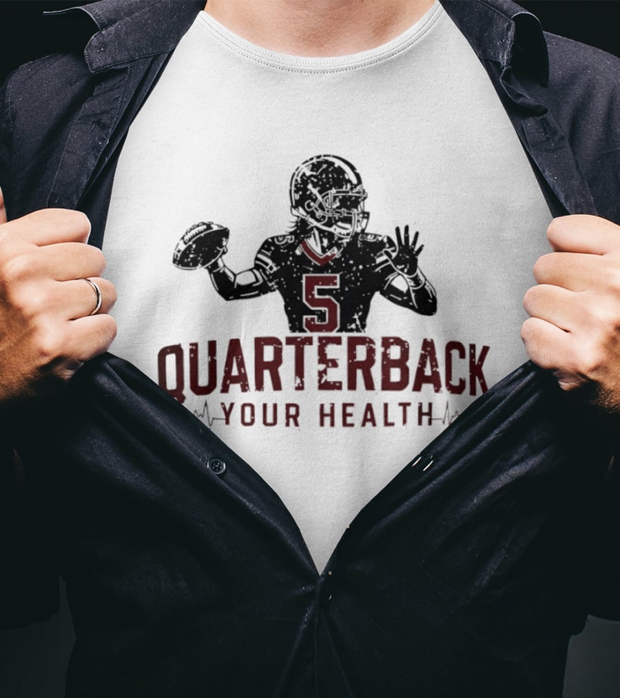 Quarterback Your Health Football Wellness Fitness 5 T-Shirt