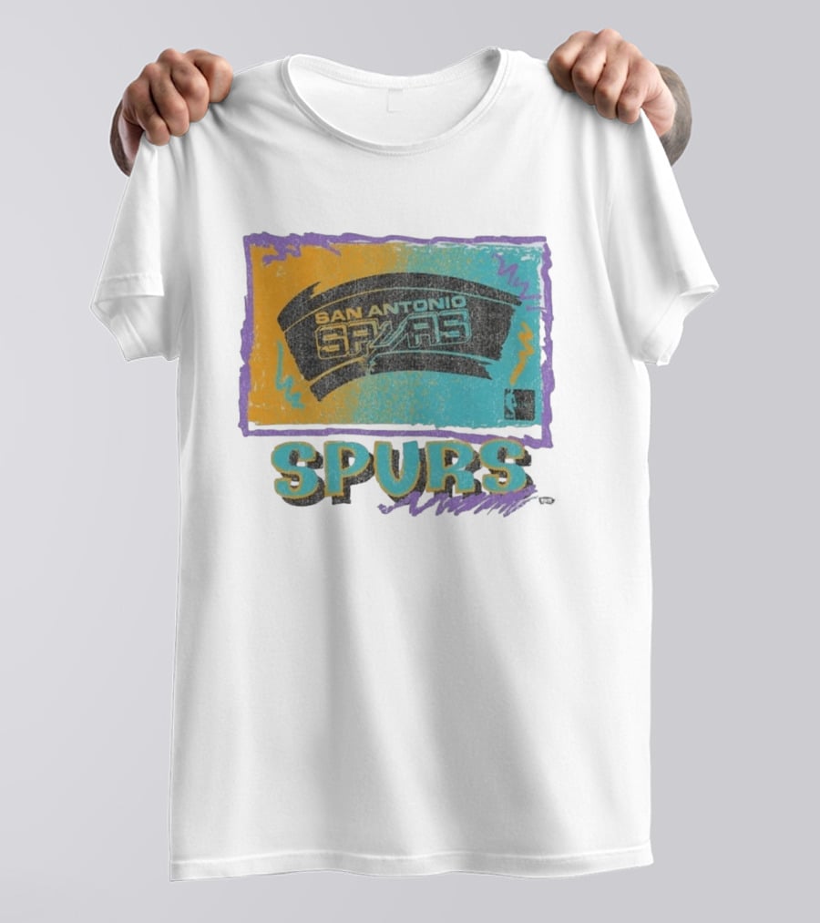 San Antonio Spurs White Surf Foundation Retro Colorful NBA T-Shirt