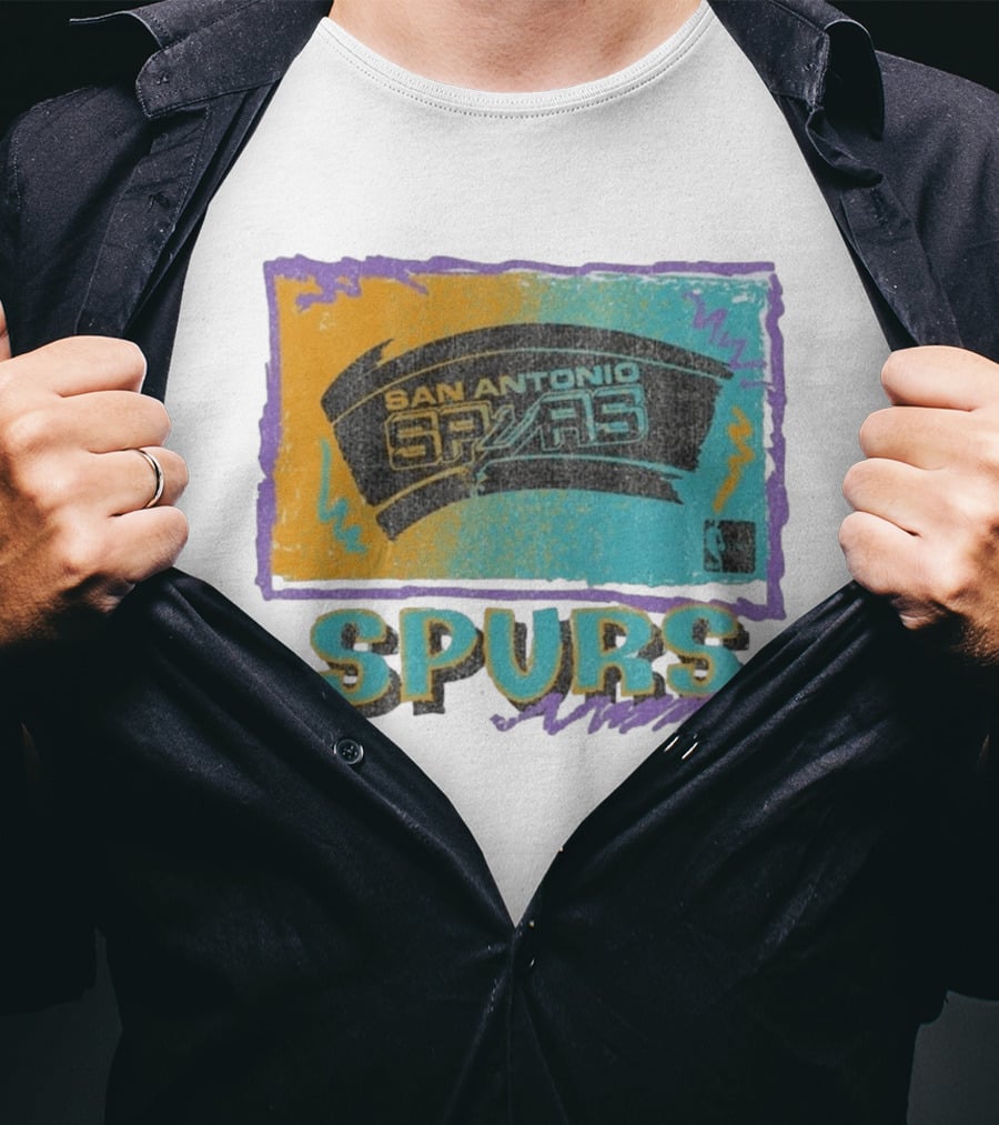 San Antonio Spurs White Surf Foundation Retro Colorful NBA T-Shirt