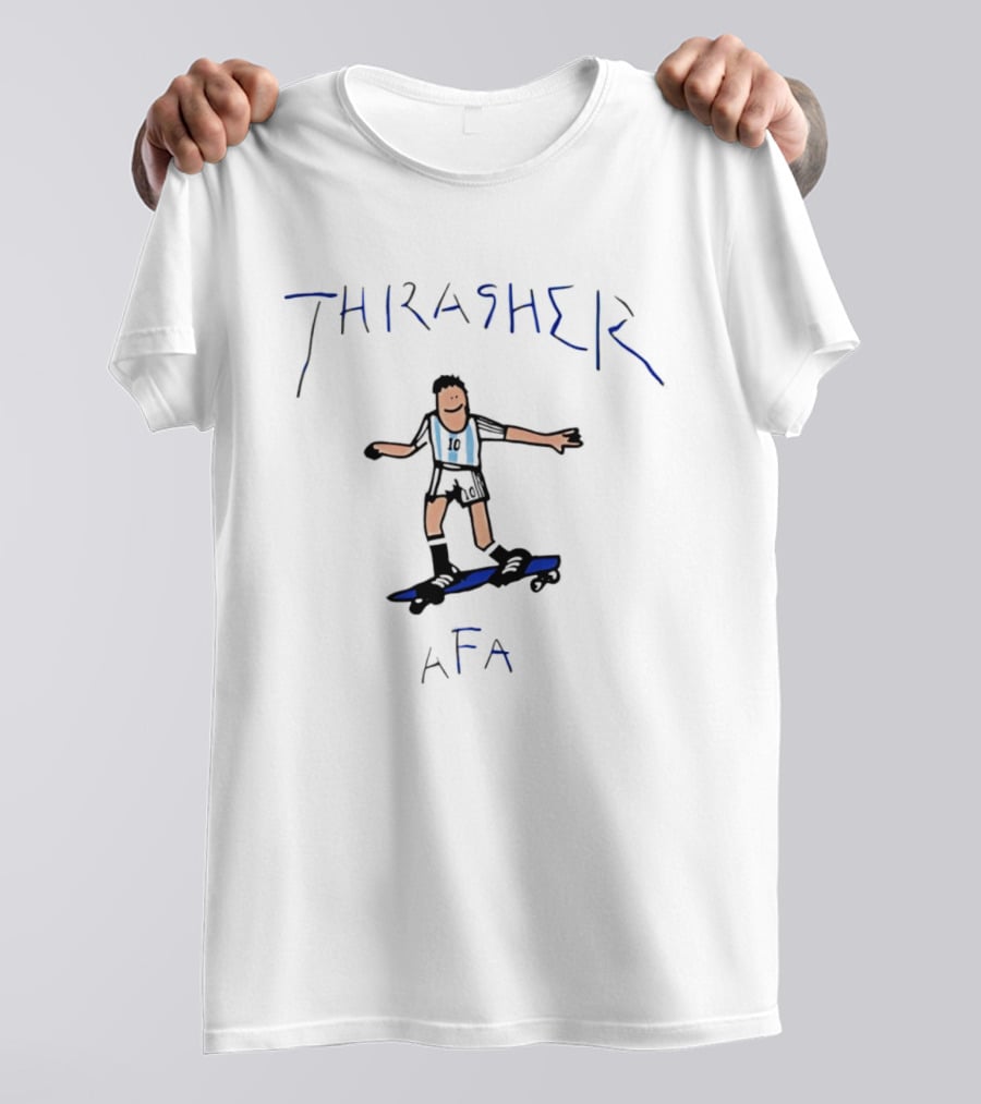THRASHER AFA Soccer Player On Skateboard T-Shirt