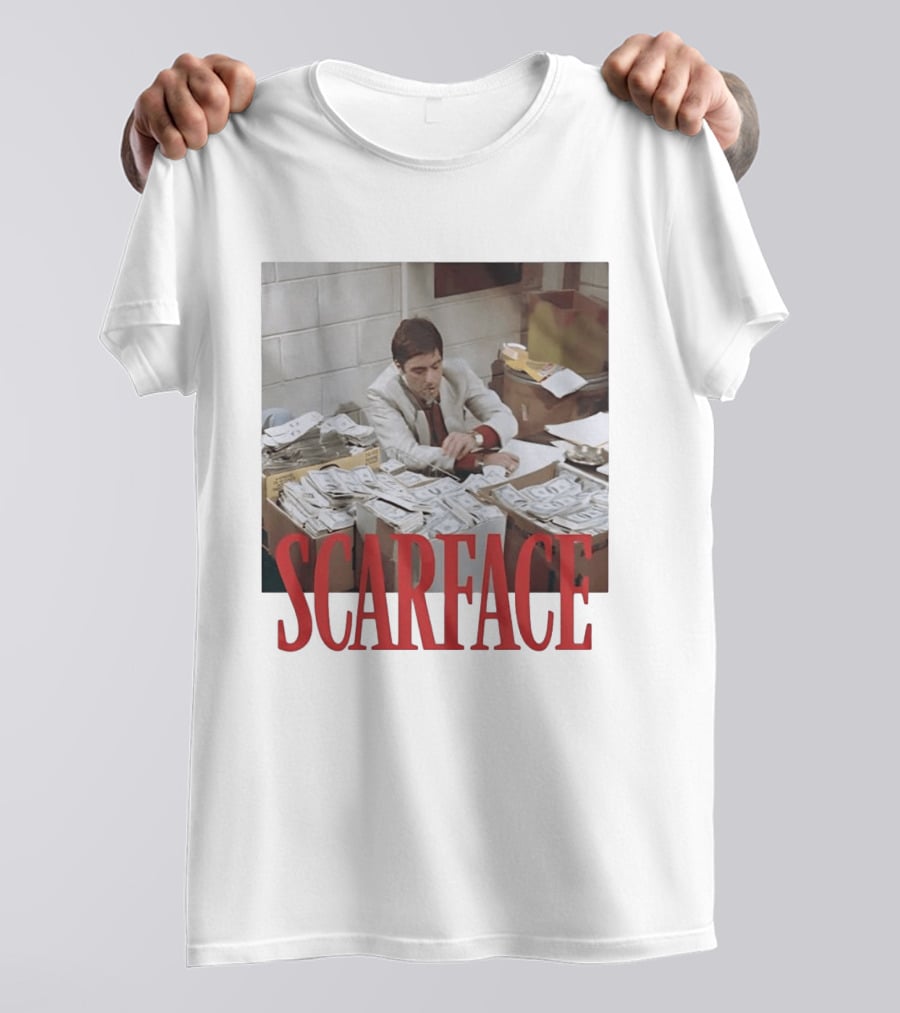 Scarface Tony Montana Al Pacino Money Scene T-Shirt