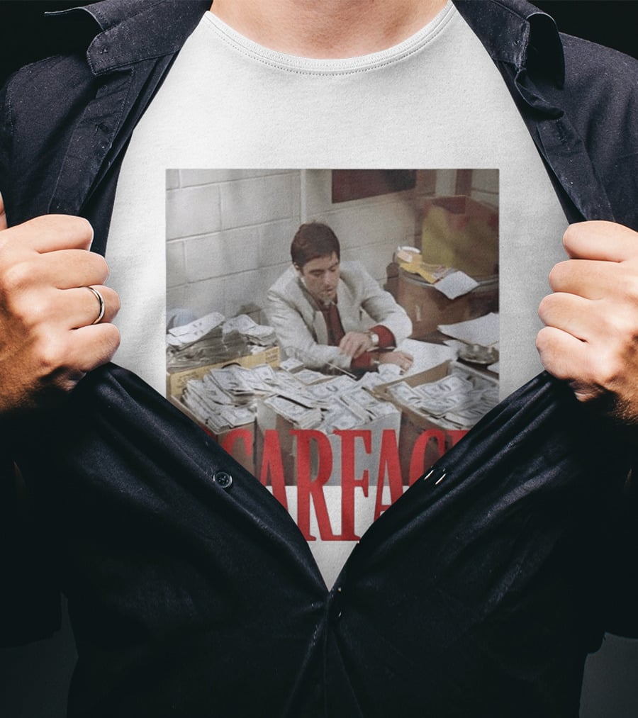 Scarface Tony Montana Al Pacino Money Scene T-Shirt
