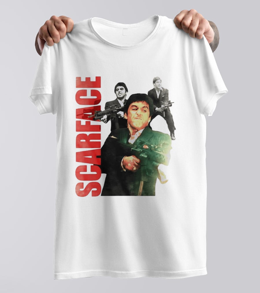 Scarface Tony Montana Al Pacino 1983 Miami Iconic Movie Moment T-Shirt
