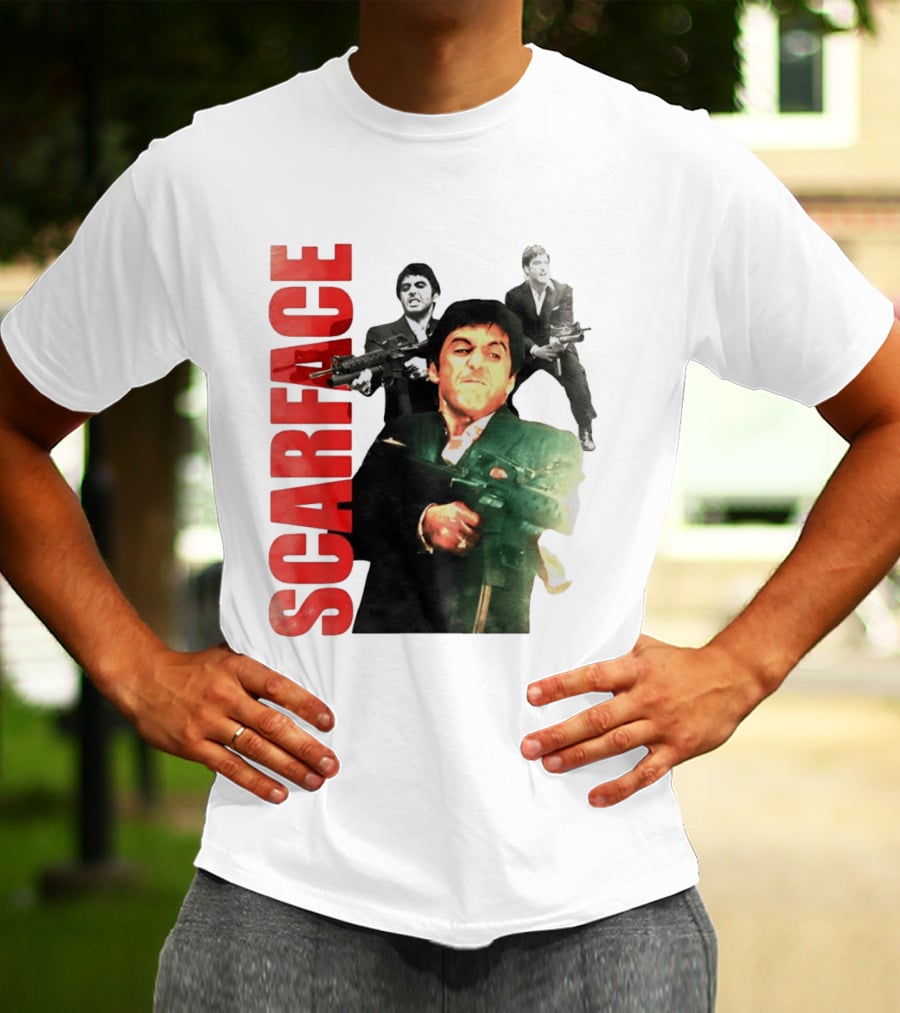 Scarface Tony Montana Al Pacino 1983 Miami Iconic Movie Moment T-Shirt