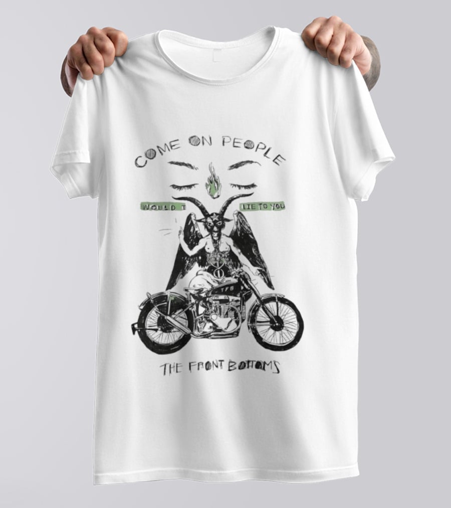 The Front Bottoms Come On People Would I Lie To You Motorcycle Baphomet T-Shirt