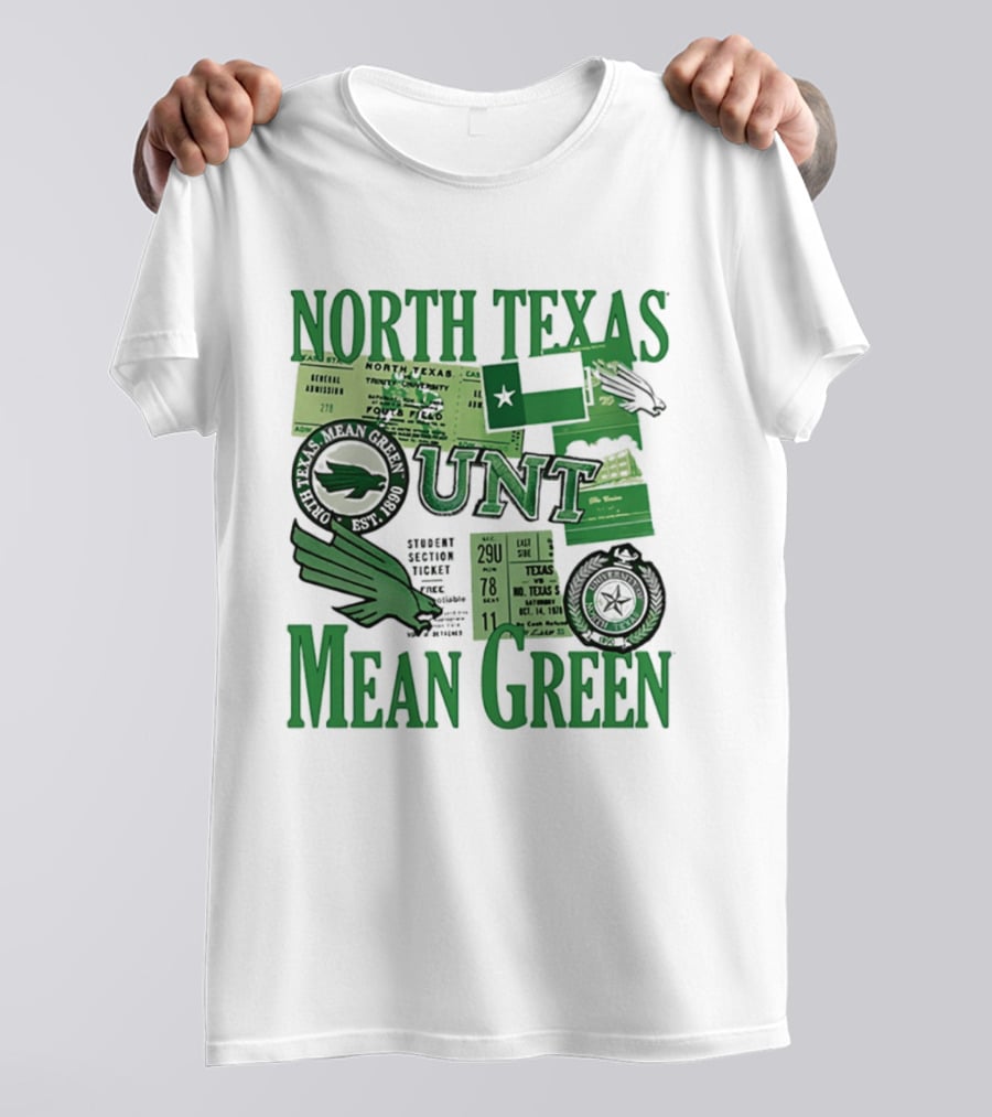 North Texas Mean Green UNT Fouts Field 1890 Football Tickets Memorabilia T-Shirt