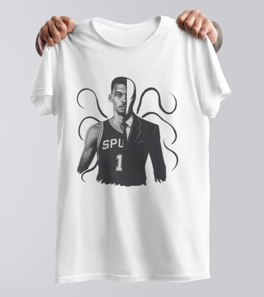 Victor Wembanyama Spurs Slenderman Crossover Alien T-Shirt