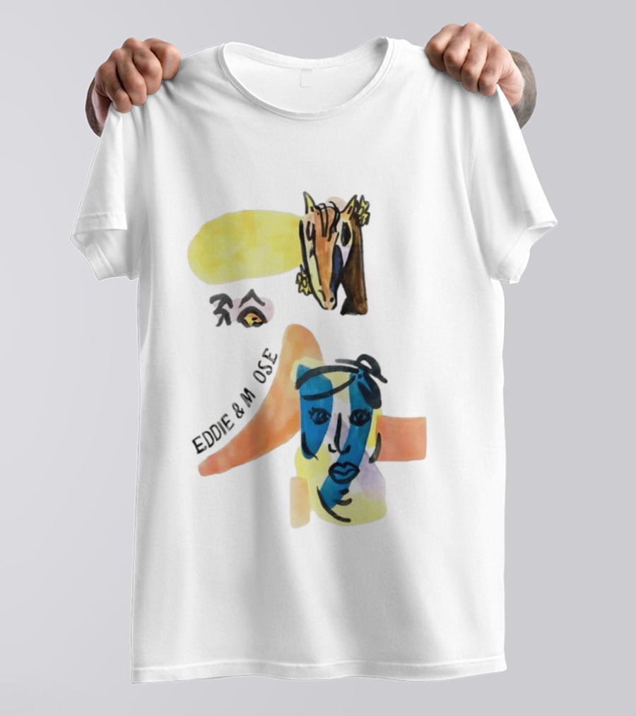 Eddie And Moose Horse Head Face Eye Shape Abstract Eddie And M CSE T-Shirt