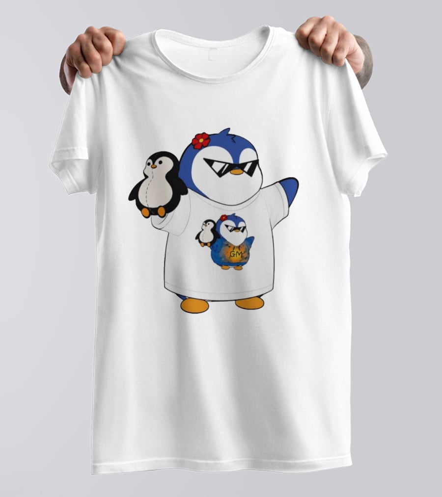 GM Penguin Sunglasses Flower Holding Plush Smaller GM Penguin T-Shirt