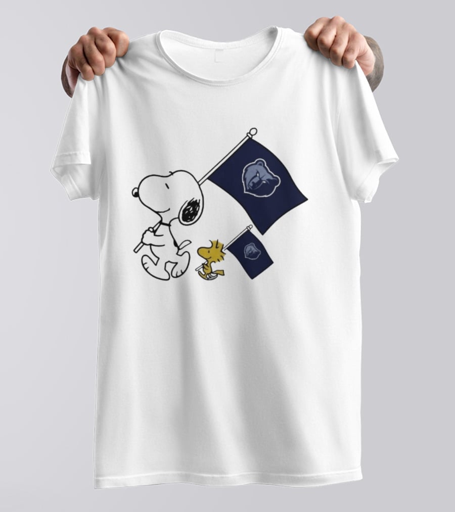 Memphis Grizzlies Snoopy Woodstock NBA Flags Basketball Team T-Shirt