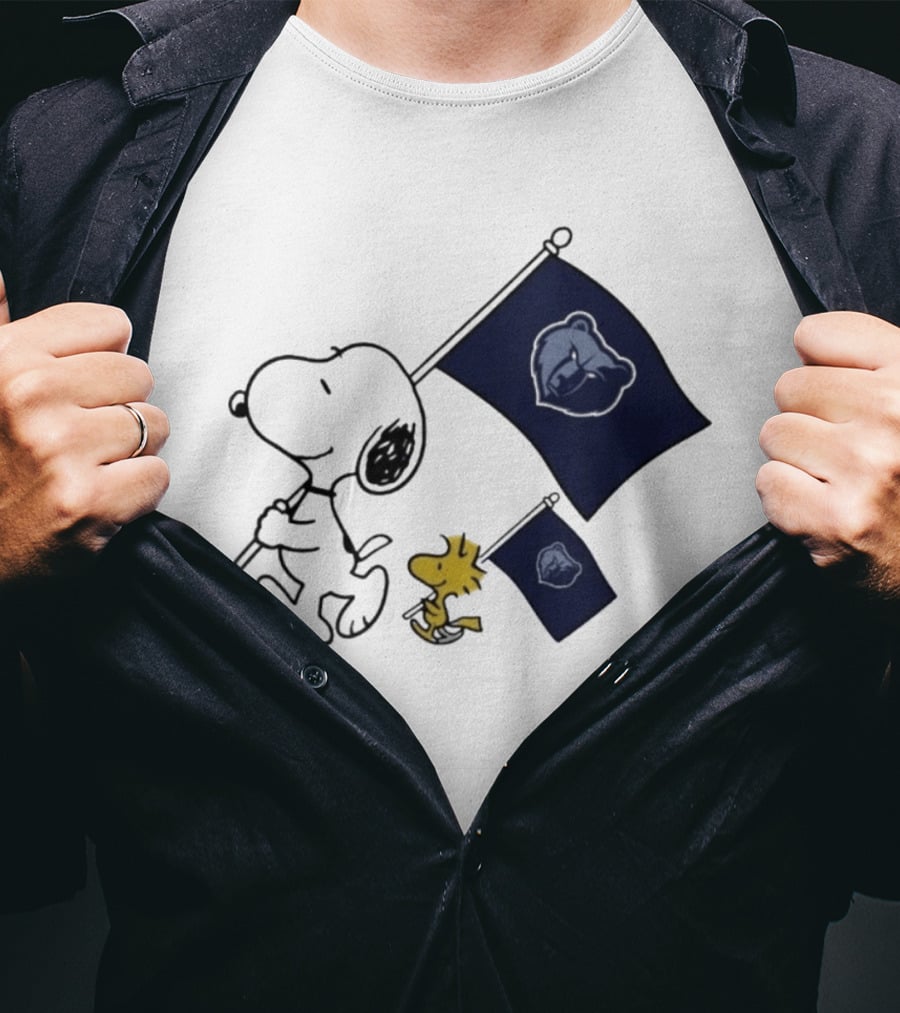 Memphis Grizzlies Snoopy Woodstock NBA Flags Basketball Team T-Shirt