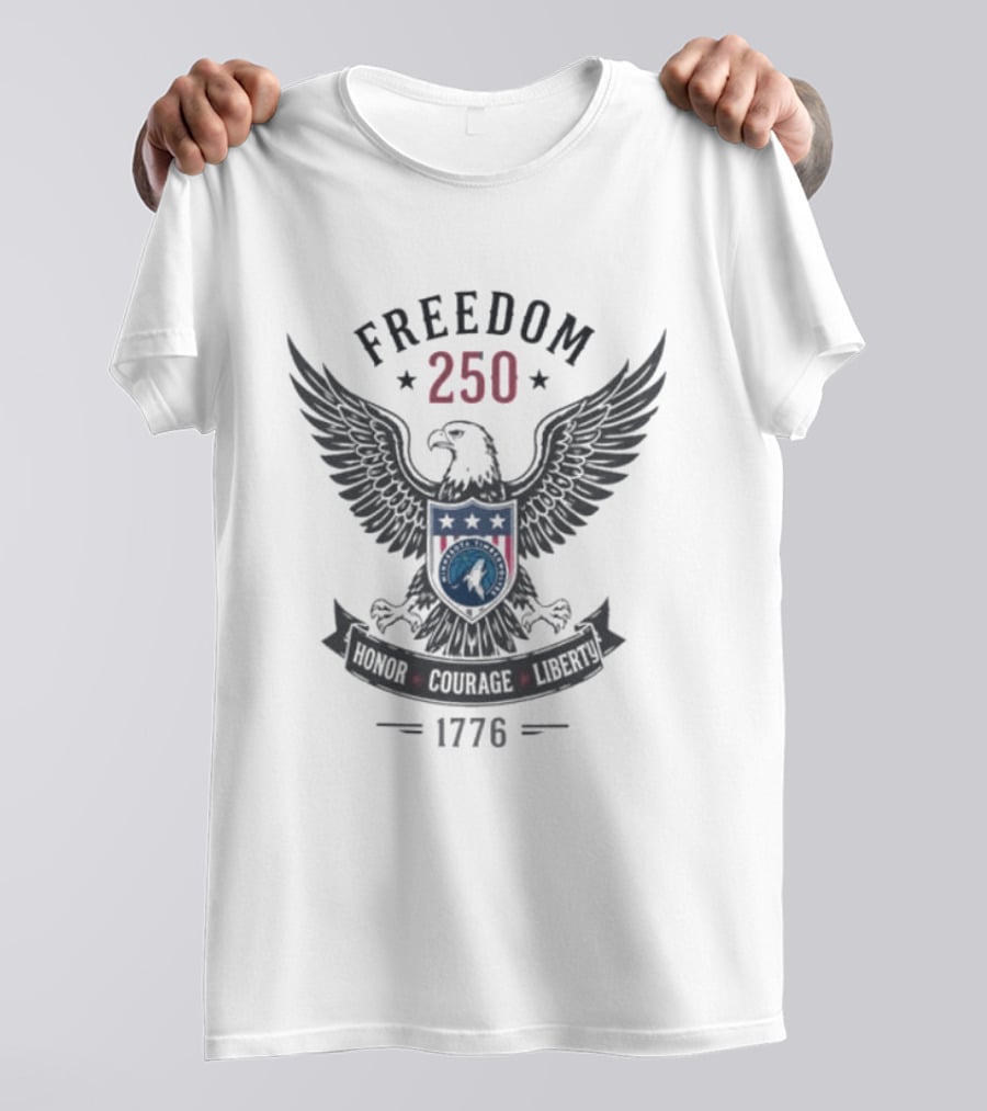 Freedom 250 Eagle Honor Courage Liberty 1776 T-Shirt