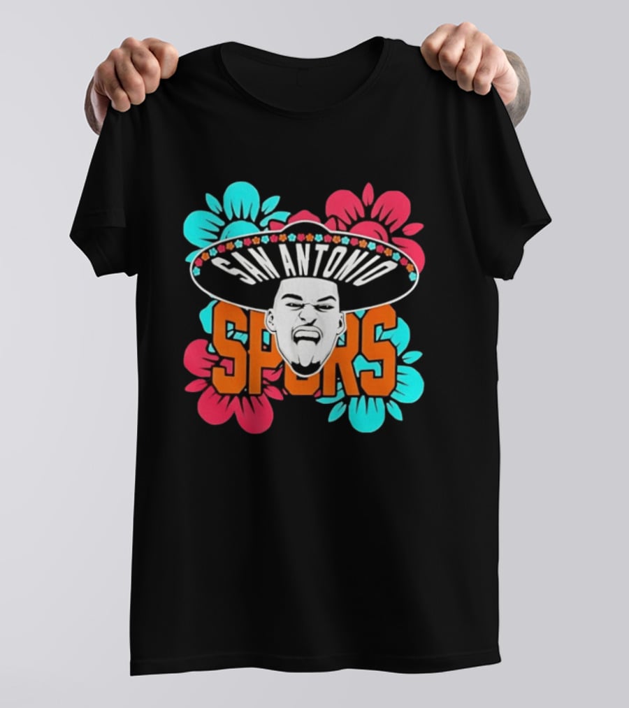 San Antonio Spurs Dejounte Murray Floral Sombrero T-Shirt