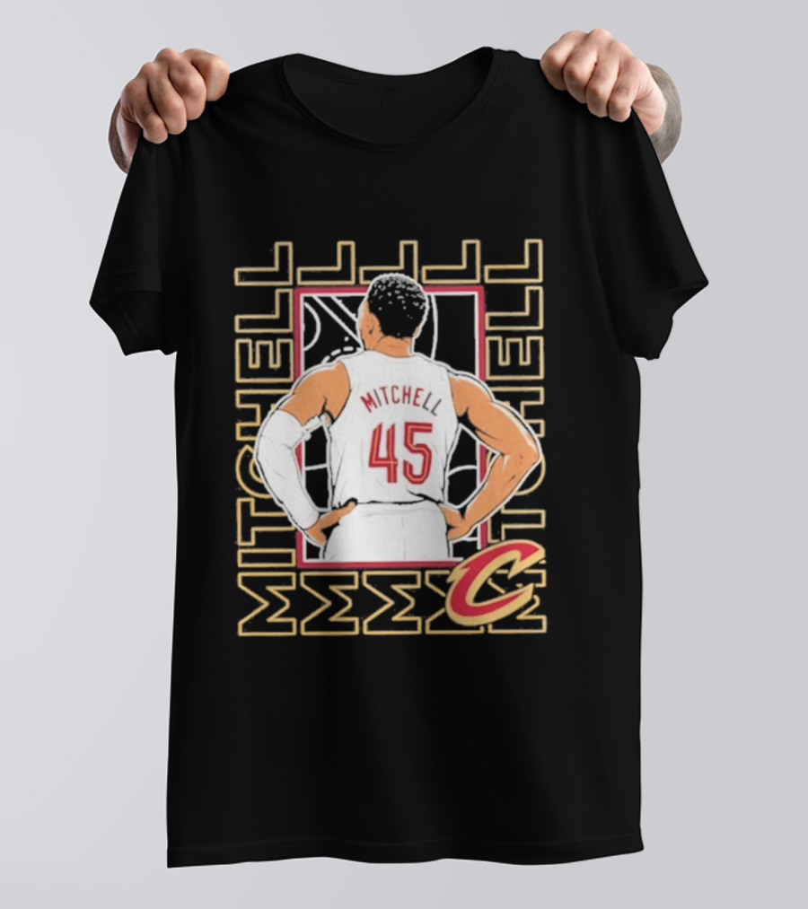 Cleveland Cavaliers Mitchell 45 Basketball Star Pose T-Shirt