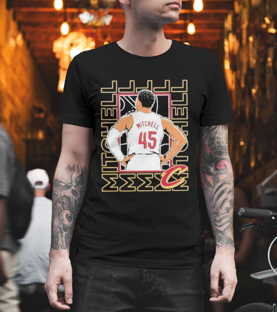 Cleveland Cavaliers Mitchell 45 Basketball Star Pose T-Shirt