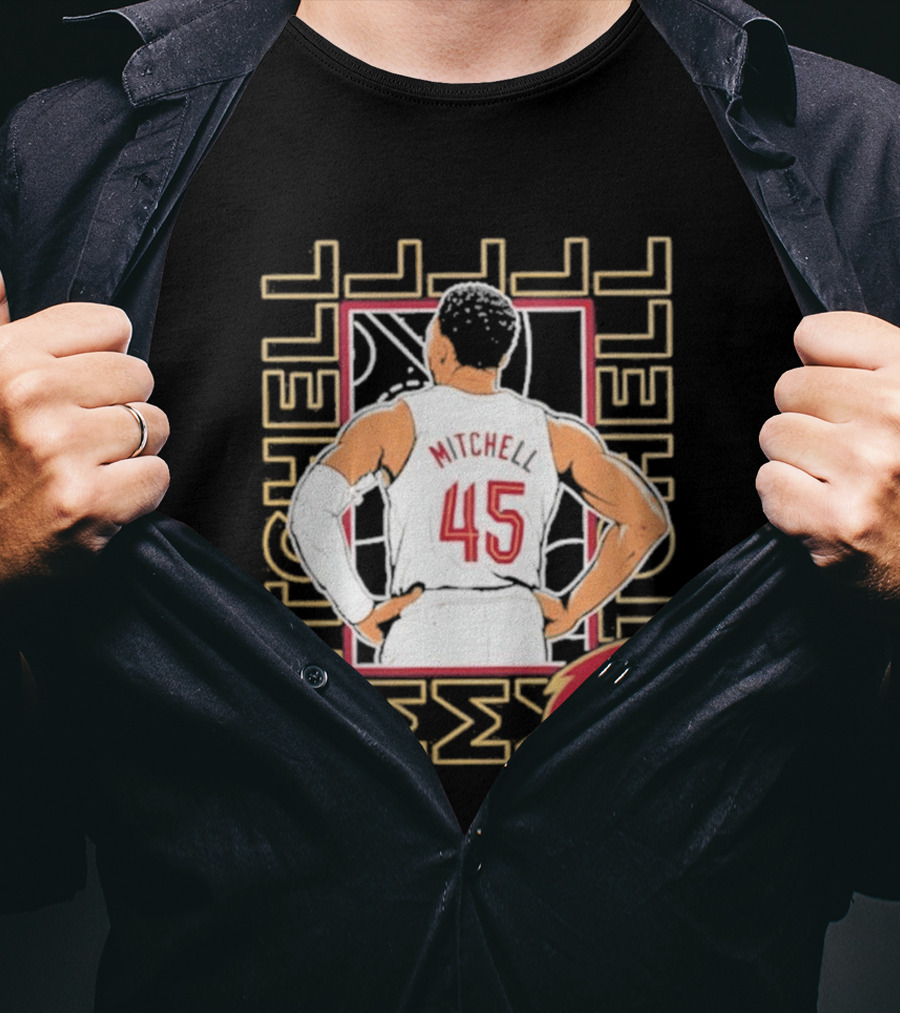 Cleveland Cavaliers Mitchell 45 Basketball Star Pose T-Shirt