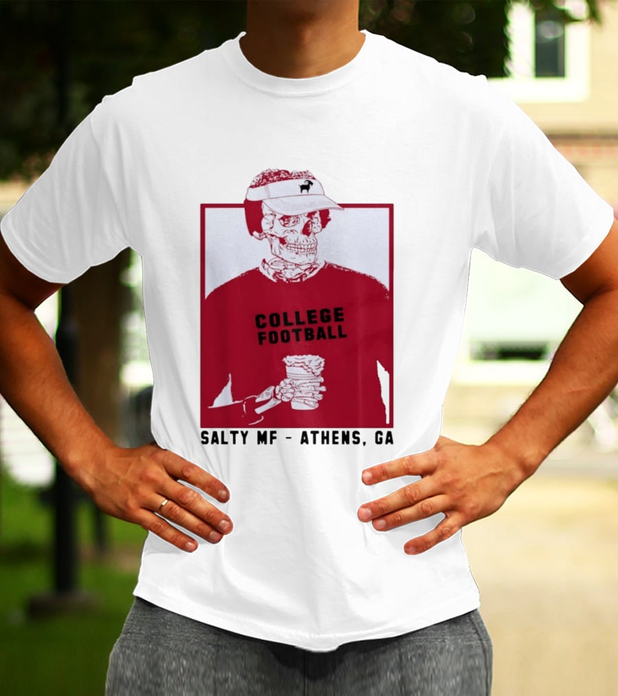 Skeleton College Football Athens Georgia Salty MF Gameday T-Shirt