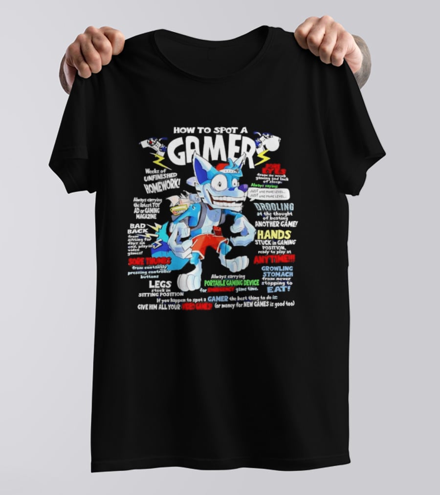 How To Spot A Gamer Controller Hands And Headphones Gaming Syndrome Gamer Eyes T-Shirt