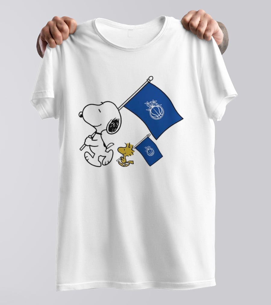 Snoopy And Woodstock Orlando Magic Team Flags Support T-Shirt