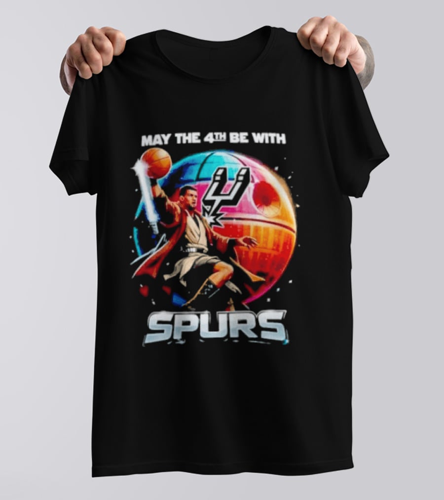May The 4th Be With Spurs Star Wars Basketball Jedi 2026 T-Shirt