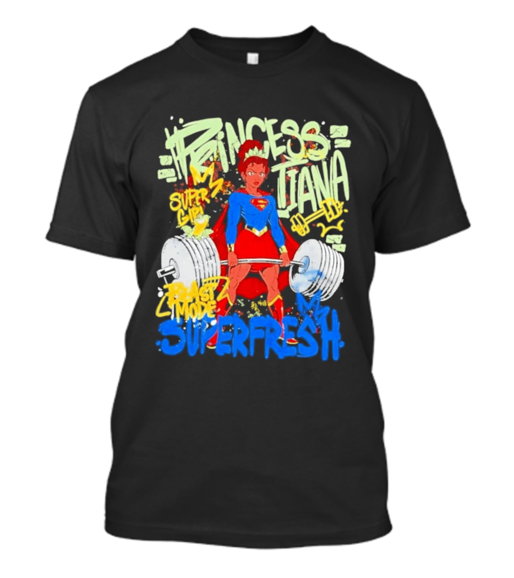 Princess Tiana Supergirl Beast Mode Superfresh Strength Powerlifting T-Shirt
