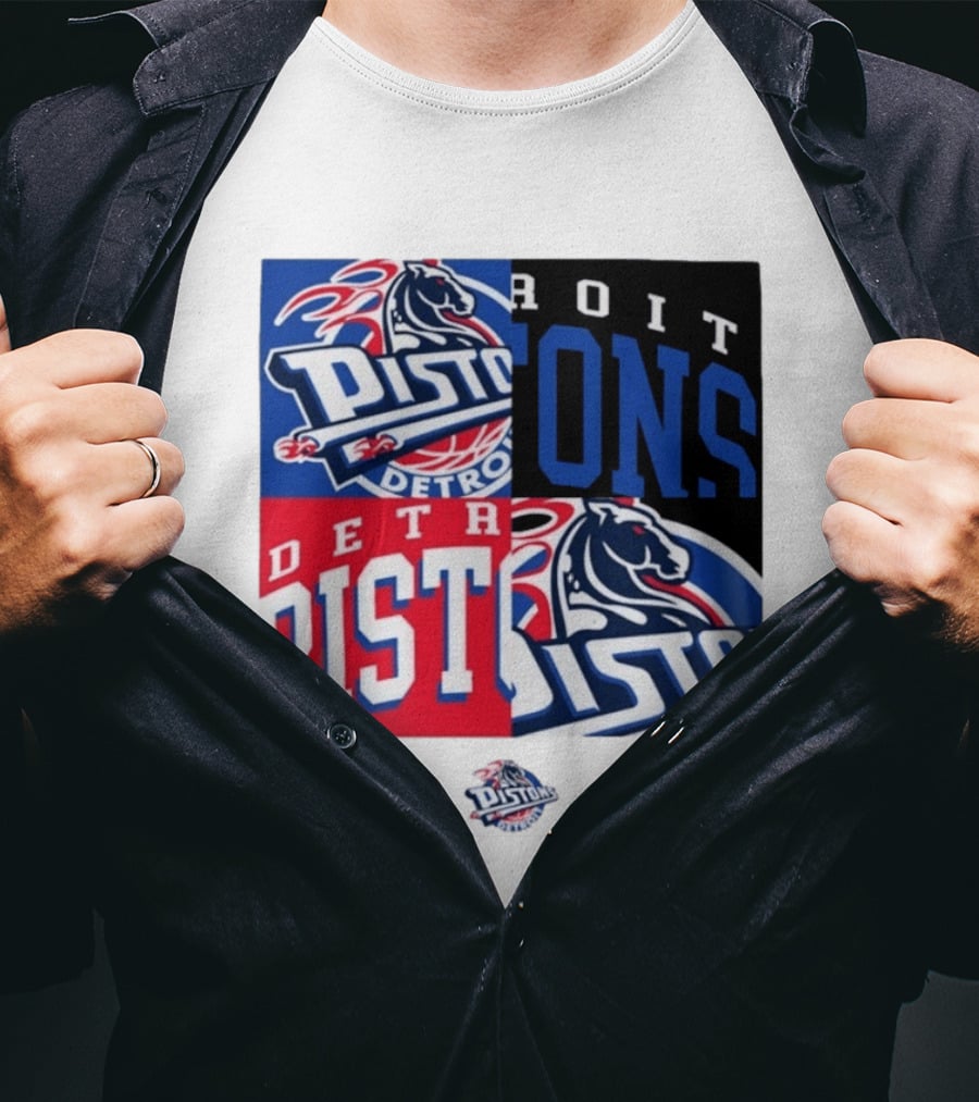 Detroit Pistons New Era Block PISTONS DETROIT Basketball T-Shirt