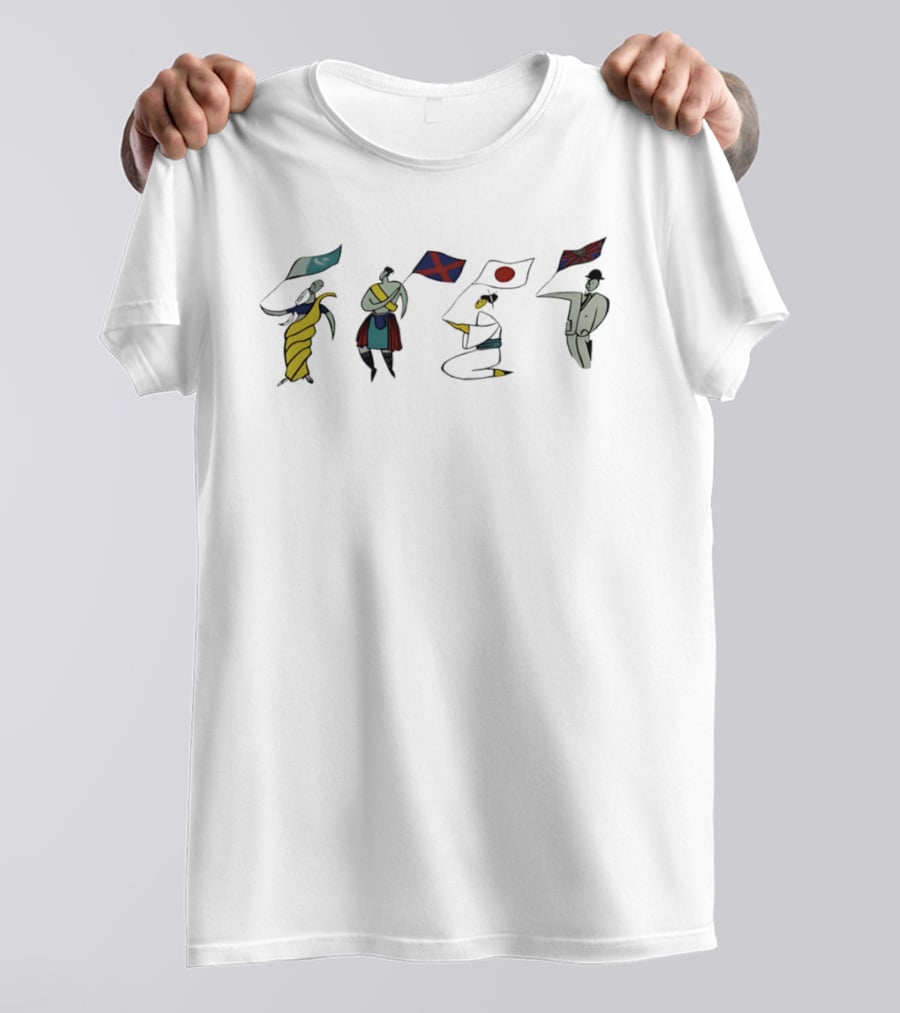 East Turkestan Scotland Japan United Kingdom Flag Figures T-Shirt