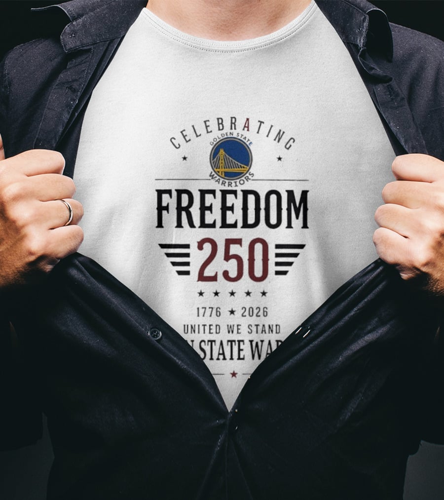 Golden State Warriors Celebrating Freedom 250 United We Stand 1776 2026 T-Shirt
