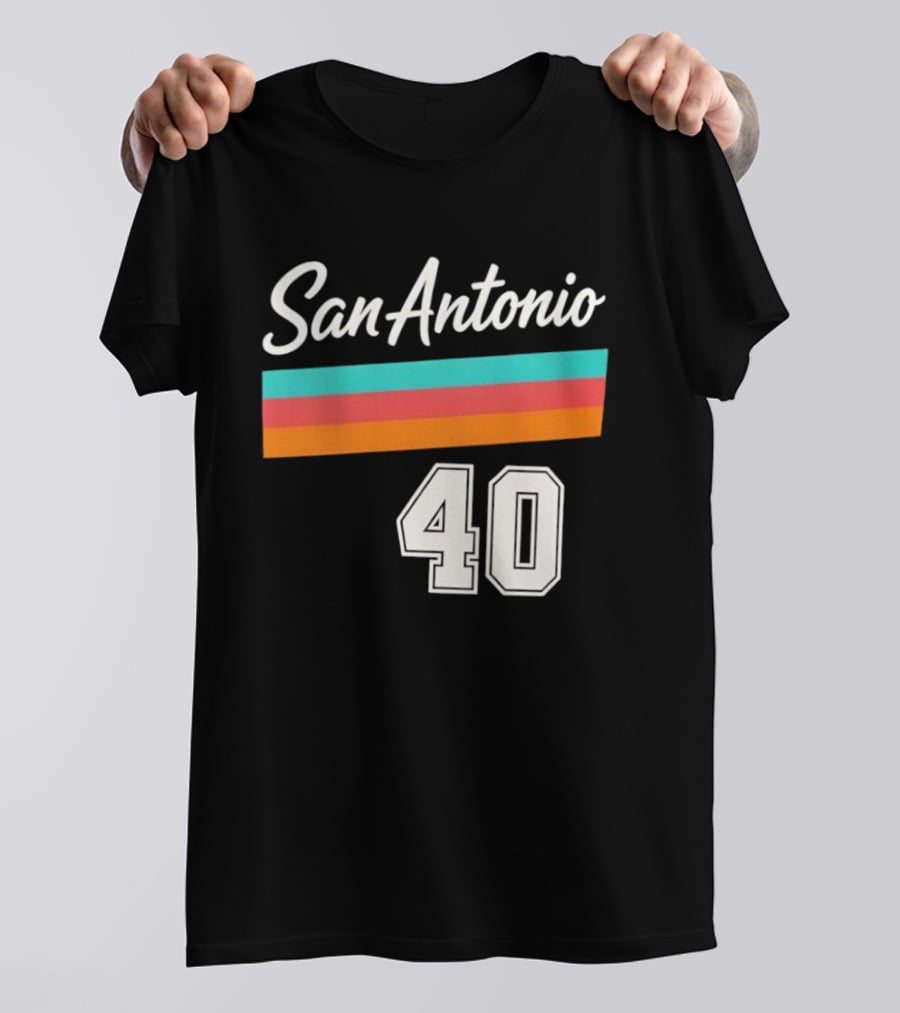 San Antonio Spurs NBA San Antonio 40 Retro Stripes T-Shirt