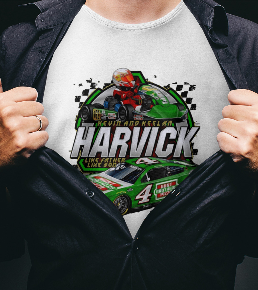 Kevin Keelan Harvick NASCAR 4 Hunt Brothers Pizza Busch Light Like Father Like Son T-Shirt