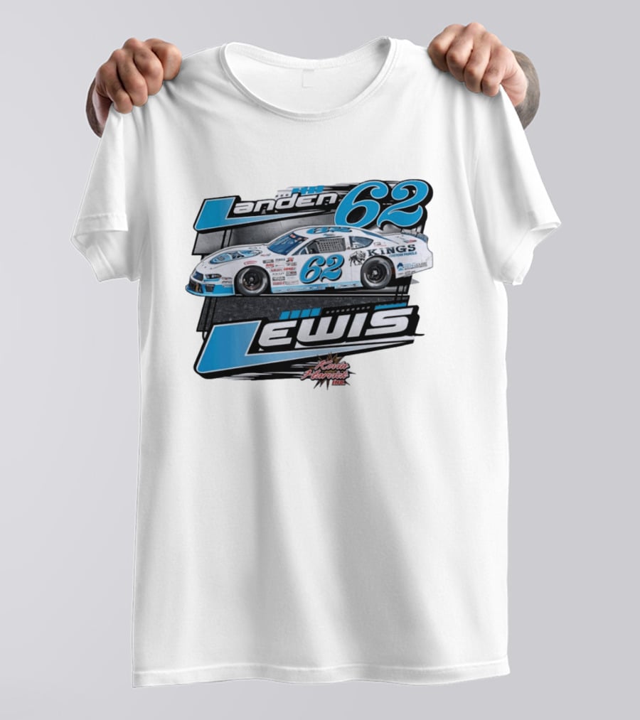 Landen 62 Lewis Kings Custom Panels Kevin Harvick Inc Racing Car T-Shirt