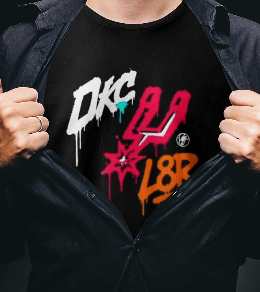 OKC Spurs U L8R Basketball Graffiti T-Shirt