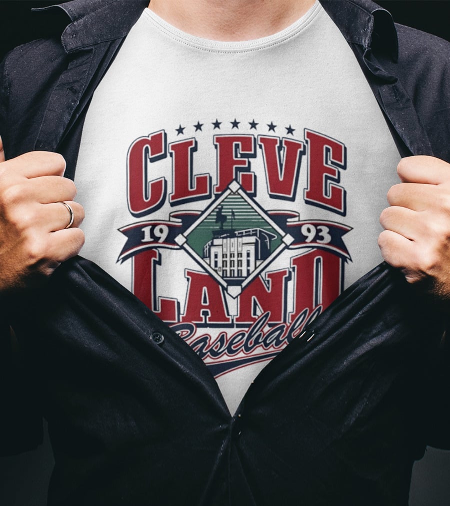 Cleveland Baseball 1993 Cleveland Municipal Stadium Major League Baseball T-Shirt