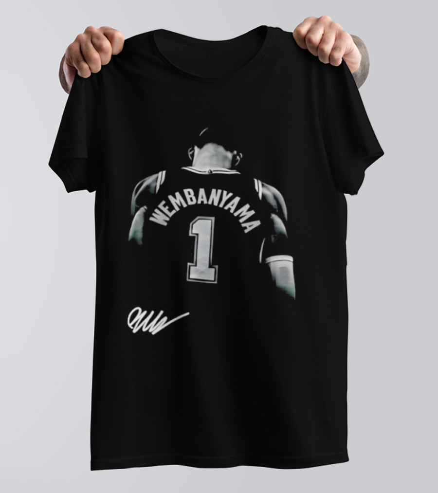 Victor Wembanyama San Antonio Spurs NBA Jersey Number 1 Signature T-Shirt