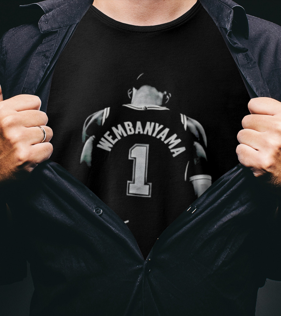 Victor Wembanyama San Antonio Spurs NBA Jersey Number 1 Signature T-Shirt