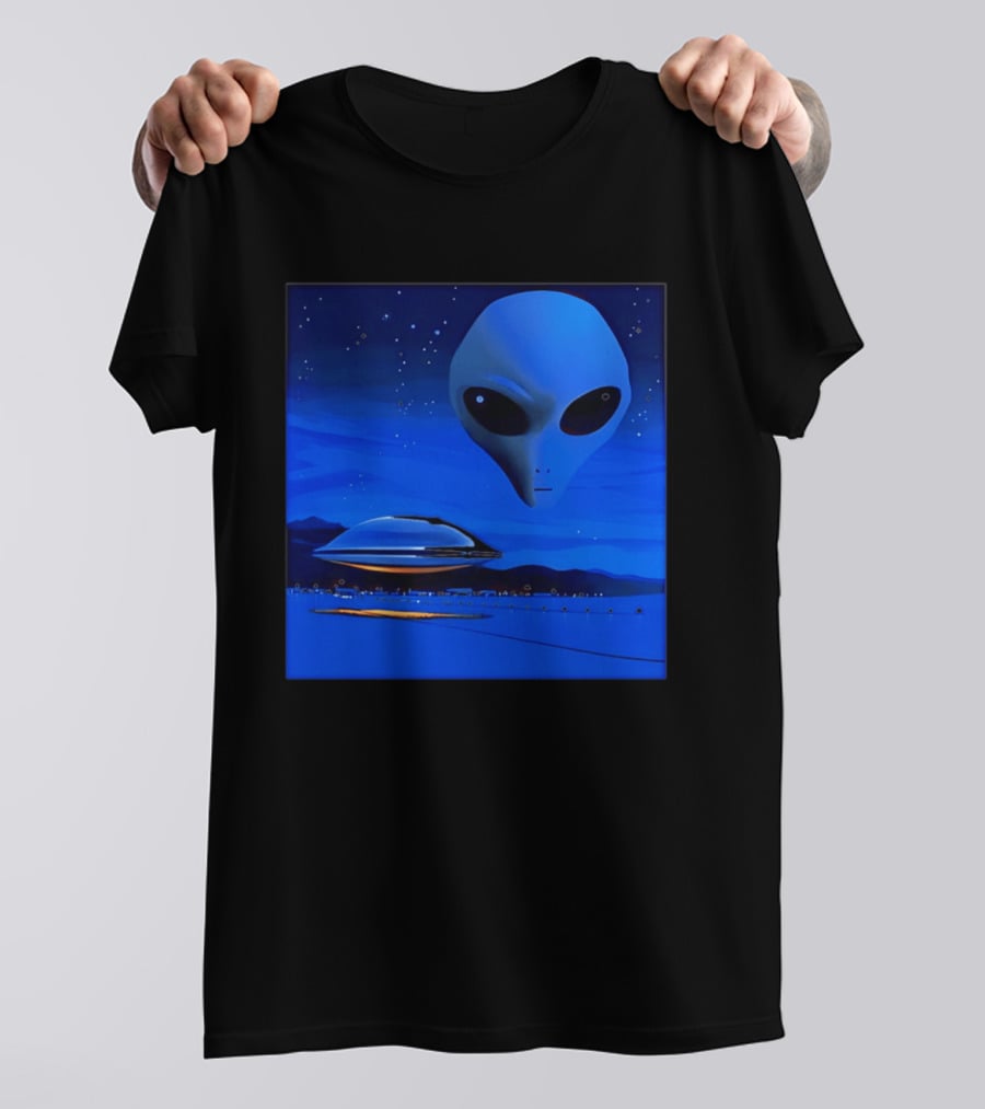 Aline UFO Portrait Night Sky Scene T-Shirt