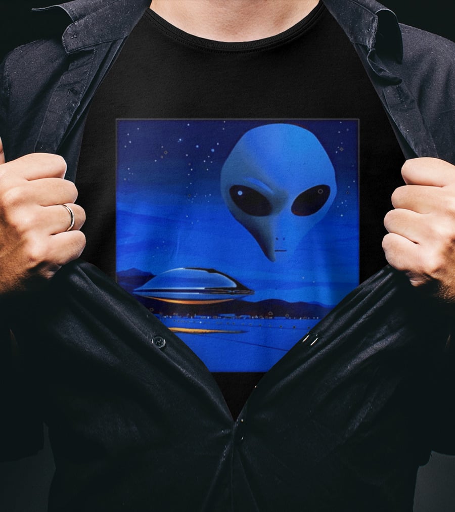 Aline UFO Portrait Night Sky Scene T-Shirt